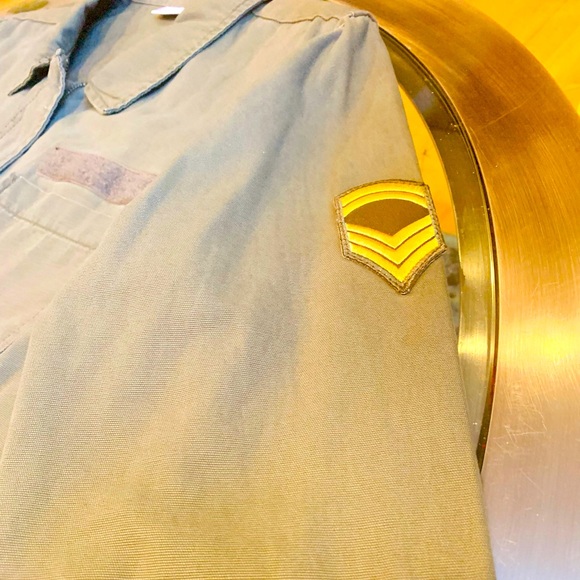 ✨ Abound✨Khaki Military Jacket W/Four Front Pockets & Left Arm Patch - Picture 5 of 15